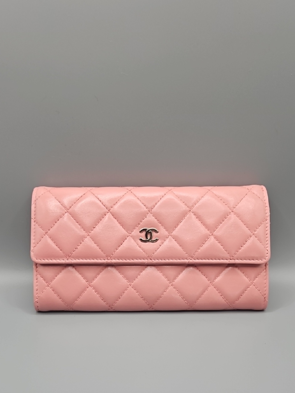 CHANEL Authentic Quilted Leather Pink Long Wallet/Clutch - Picture 13 of 17